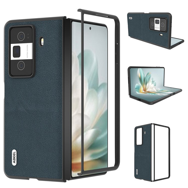 ABEEL For Honor Magic Vs3 5G Case Genuine Cow Leather Hard PC Phone Cover - Green