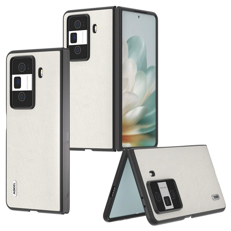 ABEEL For Honor Magic Vs3 5G Case Genuine Cow Leather Hard PC Phone Cover - Grey