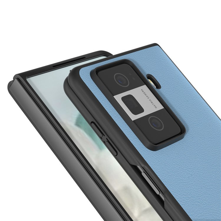 ABEEL For Honor Magic Vs3 5G Case Genuine Cow Leather Hard PC Phone Cover - Blue