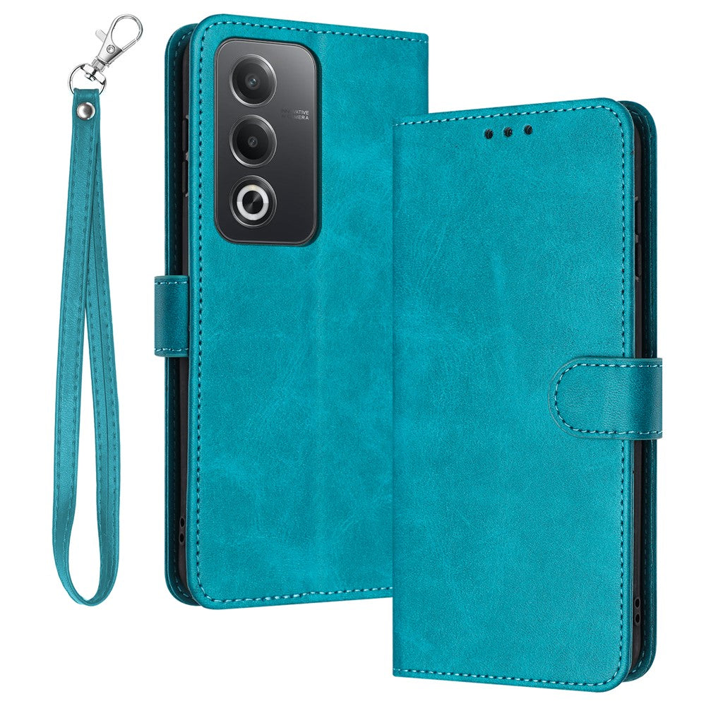 For Oppo K12x 5G (India) / A3 Pro (India) 5G / (Global) 5G Case Flip Stand PU Leather Wallet Phone Cover Calf Texture - Green