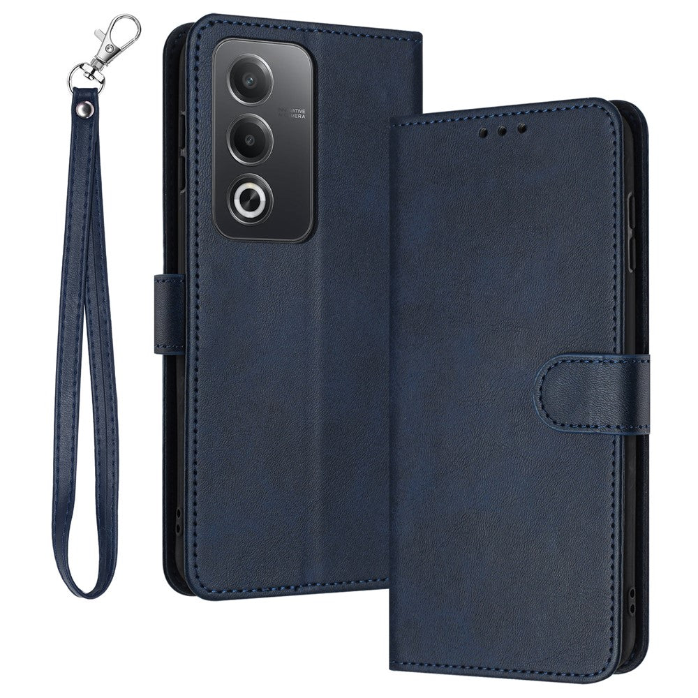 For Oppo K12x 5G (India) / A3 Pro (India) 5G / (Global) 5G Case Flip Stand PU Leather Wallet Phone Cover Calf Texture - Sapphire