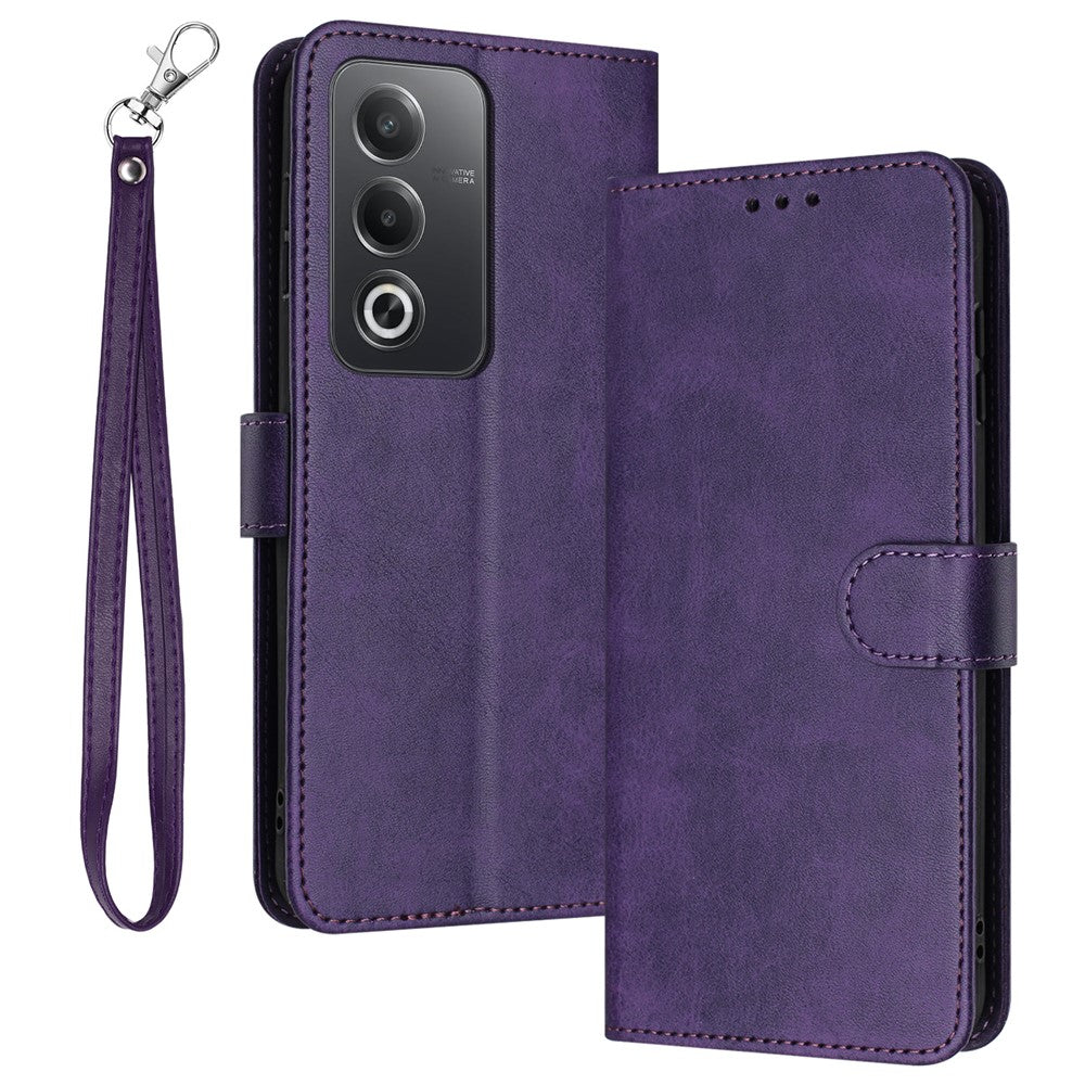 For Oppo K12x 5G (India) / A3 Pro (India) 5G / (Global) 5G Case Flip Stand PU Leather Wallet Phone Cover Calf Texture - Purple