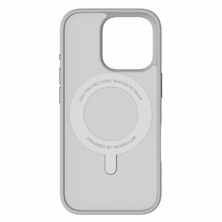 MOMAX MRAP24 For iPhone 16 Pro Magnetic Case TPU+PC Ring Kickstand Phone Cover - Light Grey