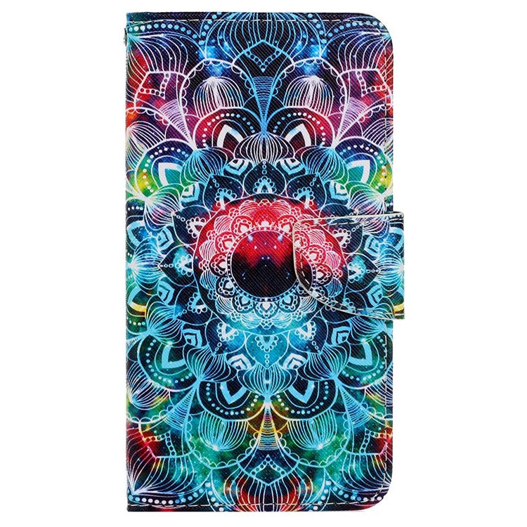 For iPhone 16 Pro Case Pattern Printing Protective Leather Folio Phone Cover - Mandala