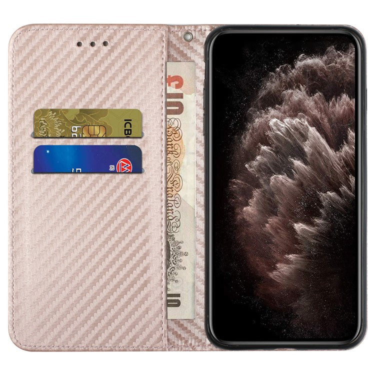 For iPhone 16 Case Leather Flip Phone Cover Stand Strong Magnetic Closure - Rose Gold