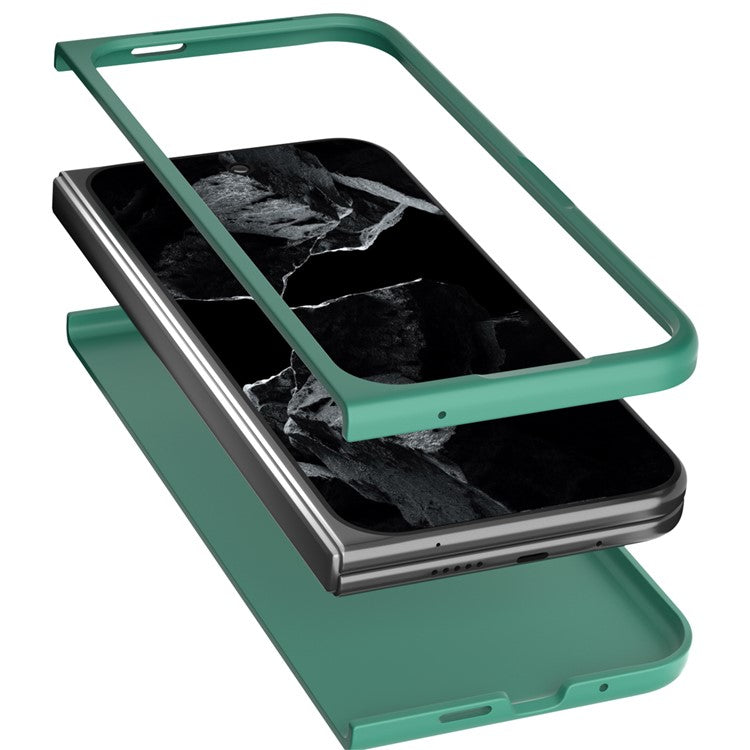 ABEEL For Google Pixel 9 Pro Fold 5G Case Hard PC Protective Phone Cover Skin Touch Feeling - Dark Green