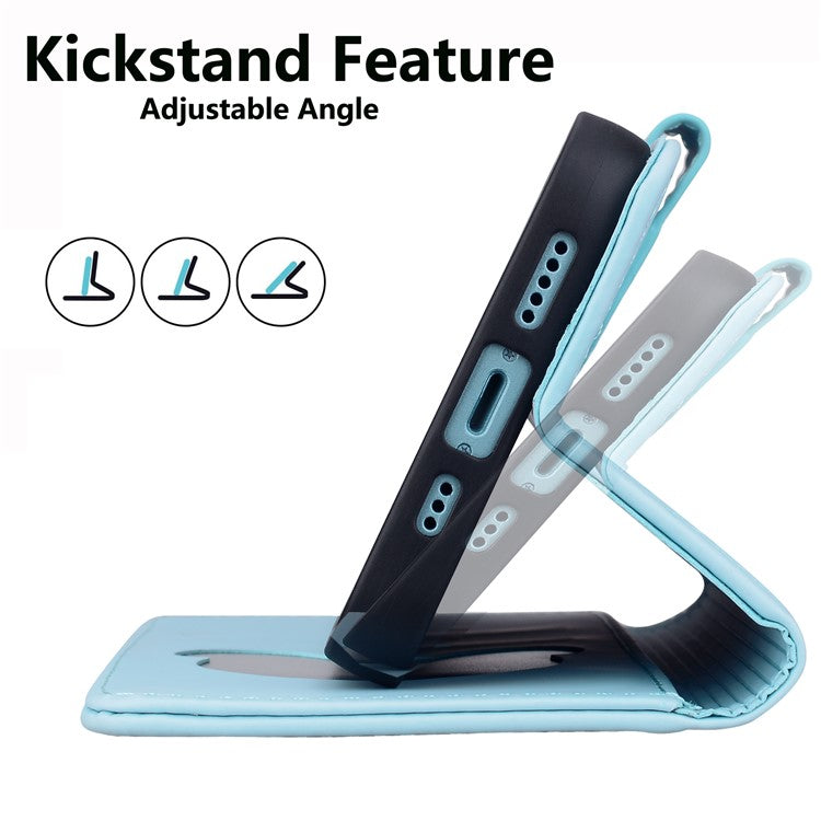 For Google Pixel 8a Case Wallet Cat Pattern Imprinted Leather Phone Cover - Sky Blue