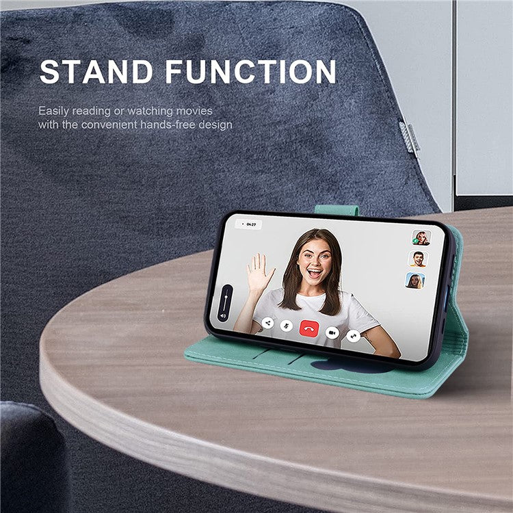 For Google Pixel 9 / Pixel 9 Pro Case Wallet Cat Pattern Imprinted Leather Phone Cover - Green