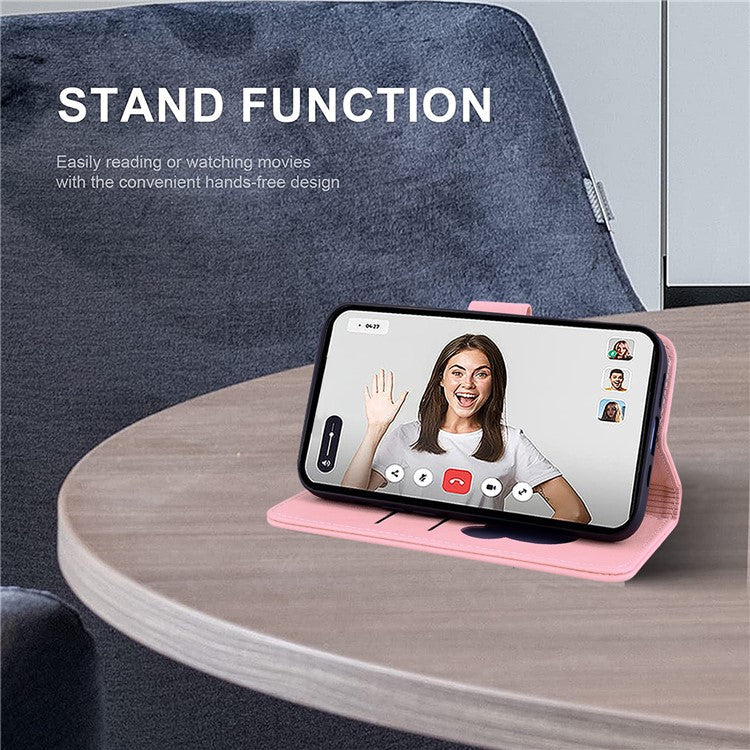 For Google Pixel 9 / Pixel 9 Pro Case Wallet Cat Pattern Imprinted Leather Phone Cover - Pink