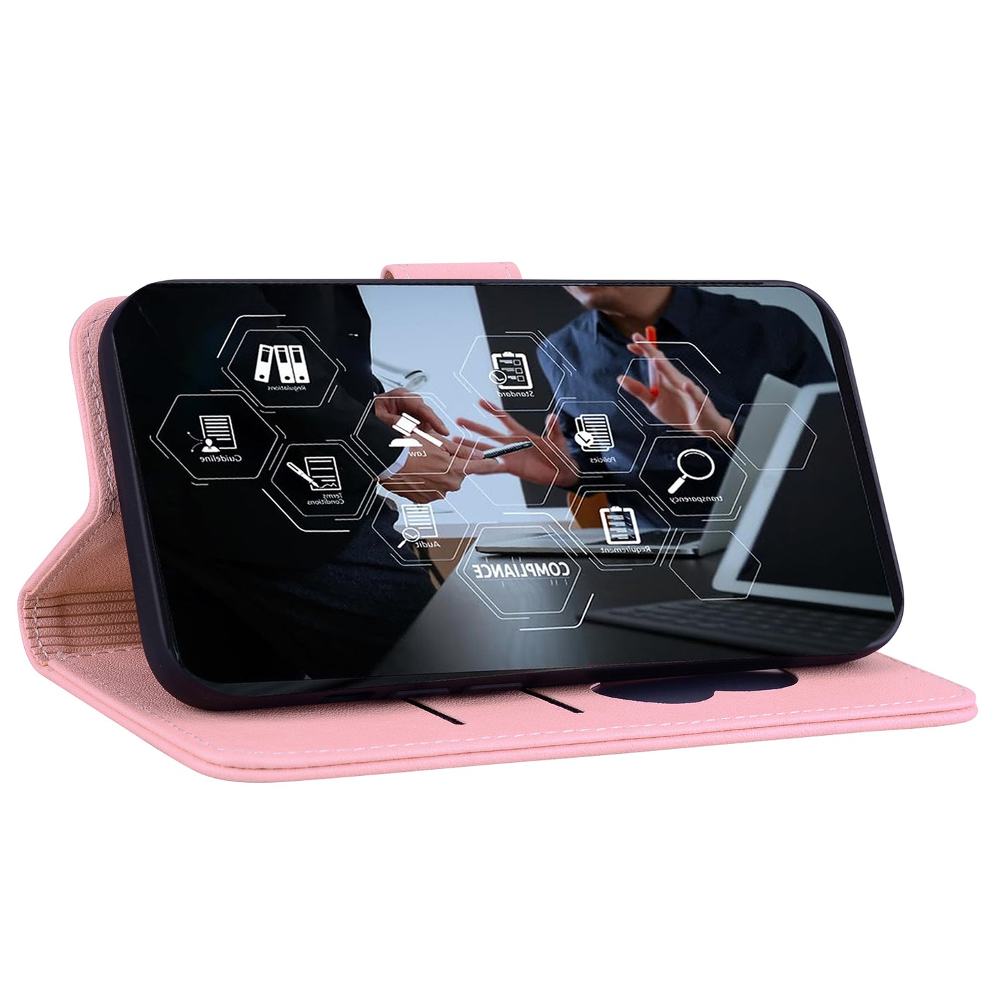 For Samsung Galaxy A16 5G / A16 4G Case Wallet Cat Pattern Imprinted Leather Phone Cover - Pink