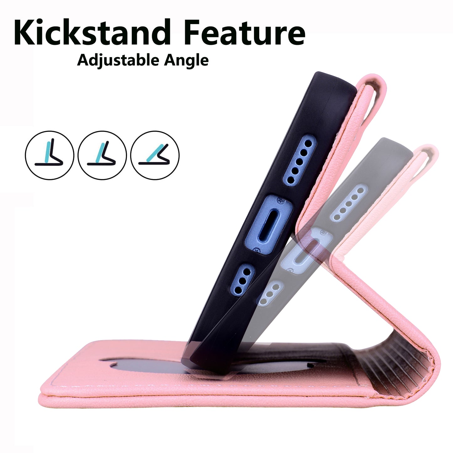 For Samsung Galaxy A16 5G / A16 4G Case Wallet Cat Pattern Imprinted Leather Phone Cover - Pink