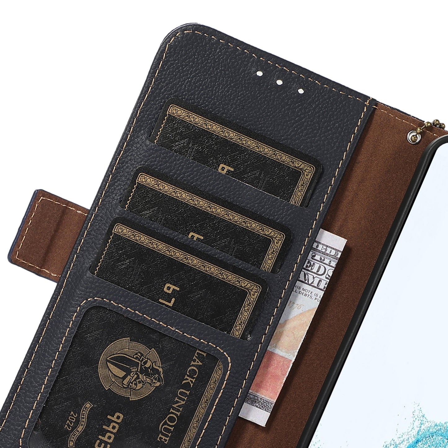 TJ For Samsung Galaxy A16 5G / A16 4G Case RFID Blocking Genuine Cow Leather Phone Cover - Blue