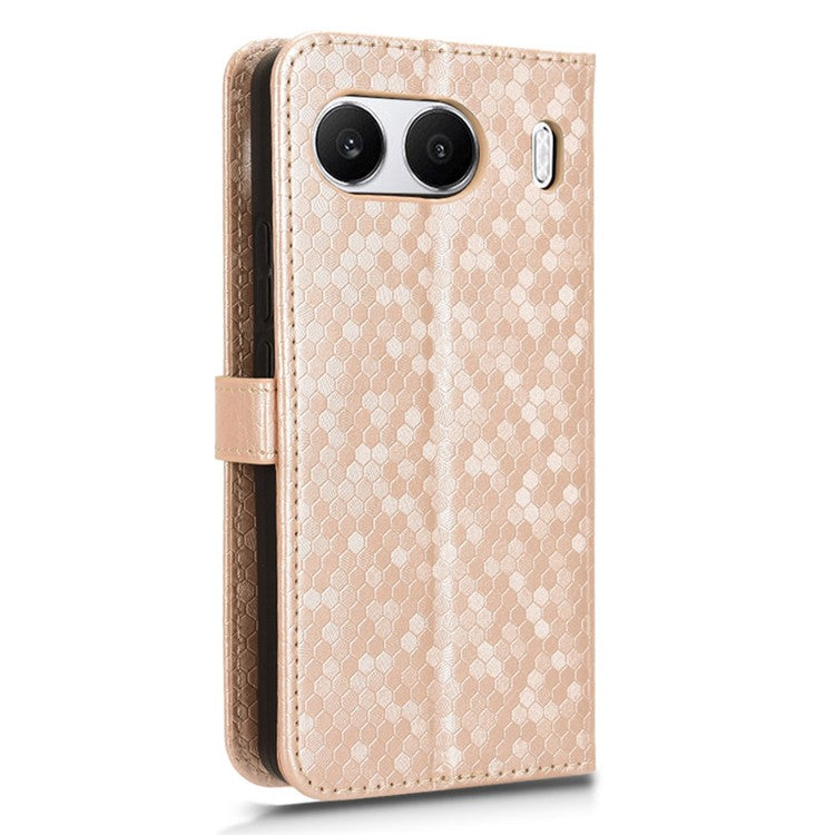For OnePlus Nord 4 Wallet Case Dot Pattern Imprint PU Leather Phone Cover - Rose Gold