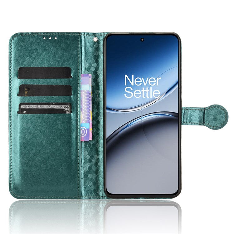 For OnePlus Nord 4 Wallet Case Dot Pattern Imprint PU Leather Phone Cover - Green