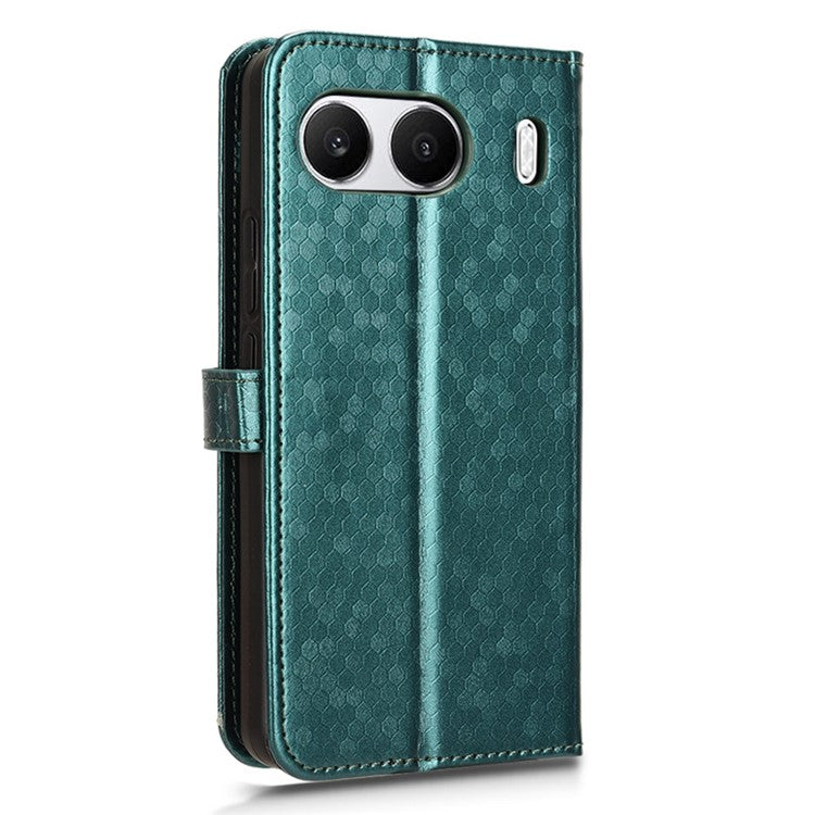 For OnePlus Nord 4 Wallet Case Dot Pattern Imprint PU Leather Phone Cover - Green