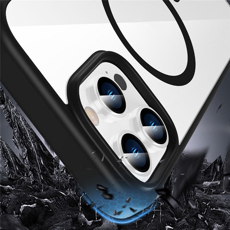 For iPhone 16 Pro Case Clear Phone Cover PC +TPU Compatible with MagSafe - Black