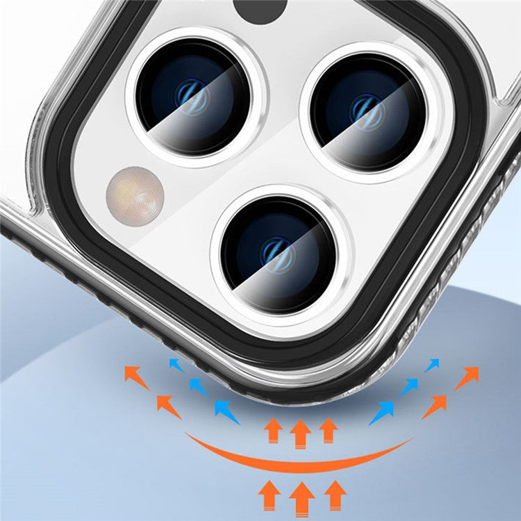 For iPhone 16 Pro Magnetic Case Clear Phone Cover PC +TPU Anti-slip Compatible with MagSafe - Transparent