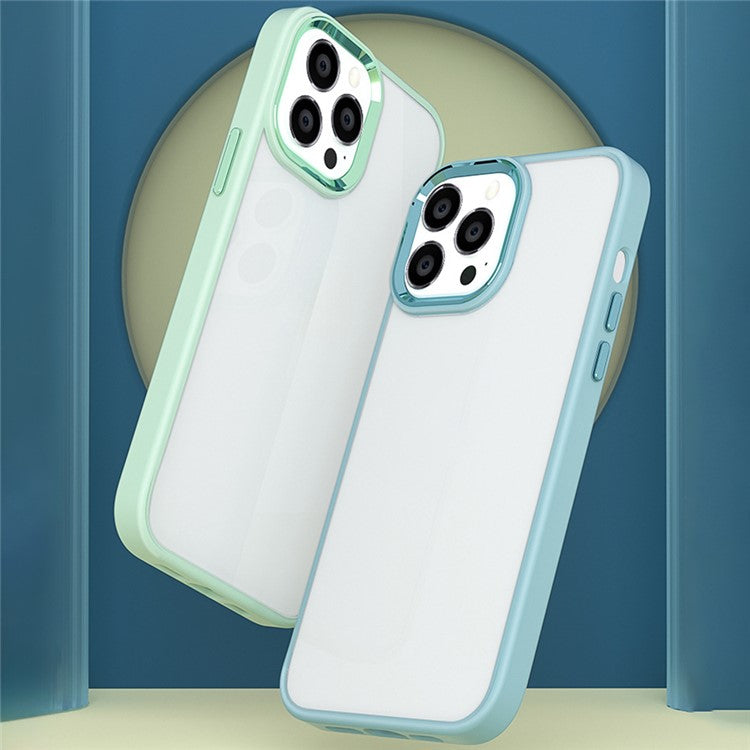 For iPhone 16 Pro Clear Phone Case PC+Silicone Shockproof Back Cover - Blackish Green