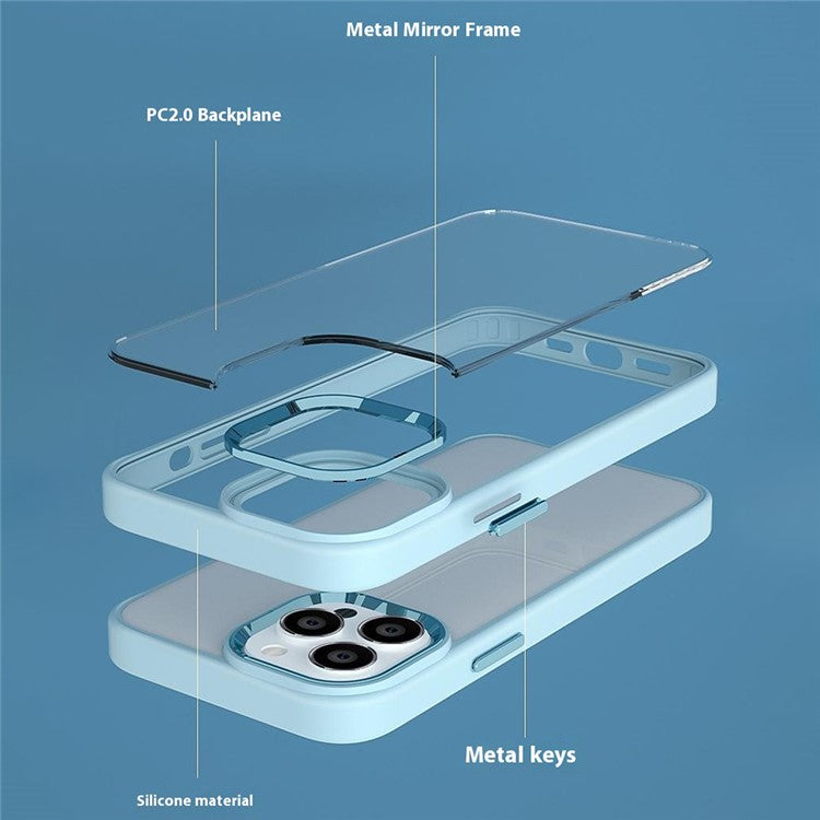 For iPhone 16 Pro Clear Phone Case PC+Silicone Shockproof Back Cover - Blackish Green