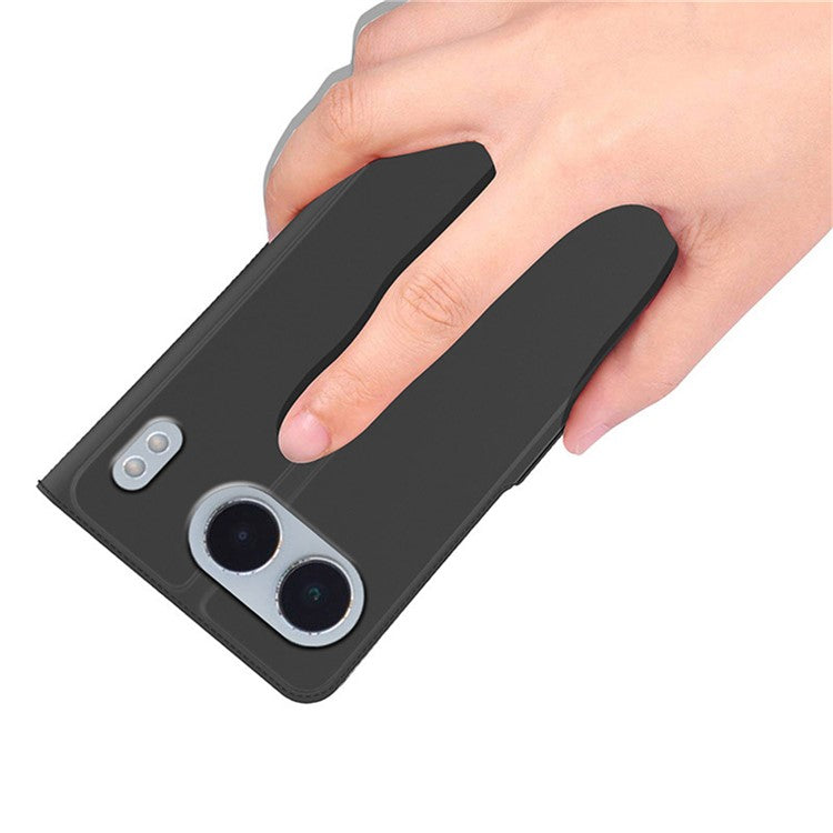 For OnePlus Nord 4 Case Shockproof TPU Inner Shell Leather Phone Cover Card Slot - Black