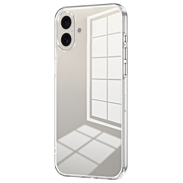 For iPhone 16 Plus Case Electroplating Frame Soft TPU Phone Cover - Transparent