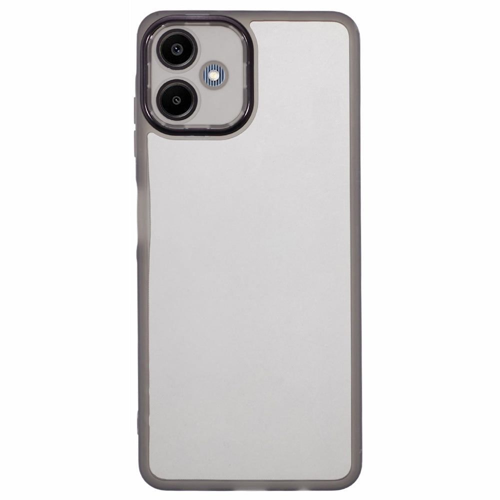 DKSM Series For Samsung Galaxy A06 Case Electroplated Camera Frame TPU Phone Cover - Transparent Black