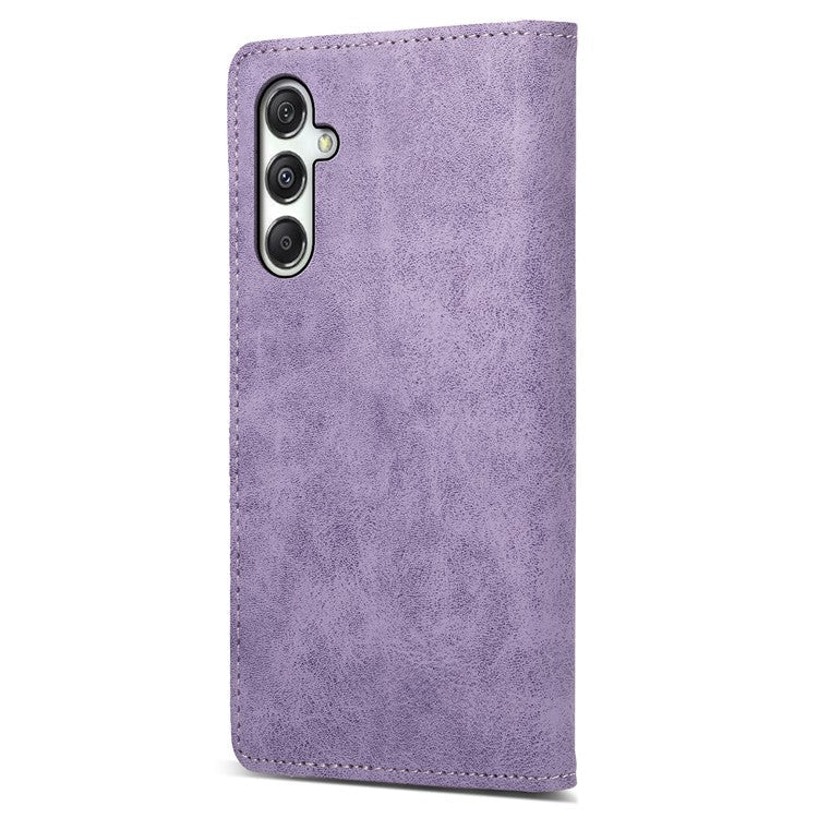 DF-05 For Samsung Galaxy M35 5G Wallet Case RFID Blocking PU Leather Phone Cover - Purple