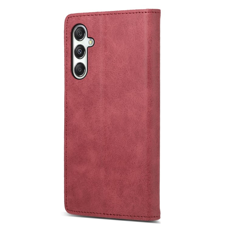 DF-05 For Samsung Galaxy M35 5G Wallet Case RFID Blocking PU Leather Phone Cover - Red
