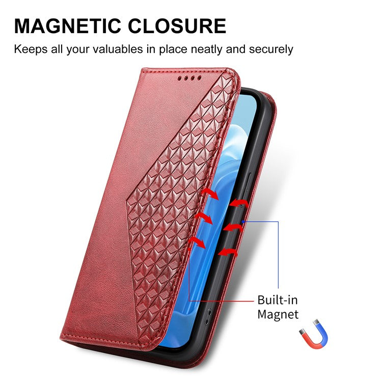 For Samsung Galaxy M35 5G Case Calf Texture PU Leather Phone Cover with Wallet - Red