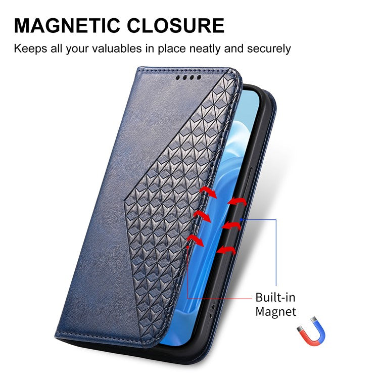For Samsung Galaxy M35 5G Case Calf Texture PU Leather Phone Cover with Wallet - Blue
