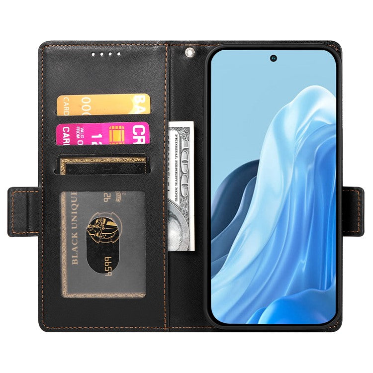 DF-010 For Samsung Galaxy M35 5G Stand Case PU Leather Wallet Phone Cover - Black
