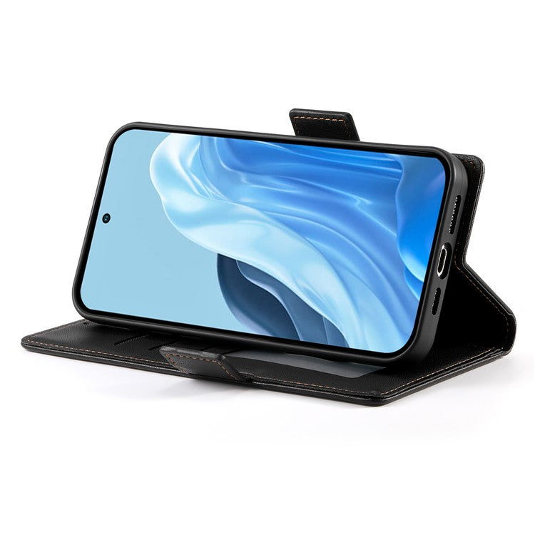 DF-010 For Samsung Galaxy M35 5G Stand Case PU Leather Wallet Phone Cover - Black