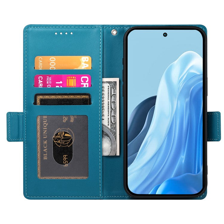 DF-010 For Samsung Galaxy M35 5G Stand Case PU Leather Wallet Phone Cover - Blue