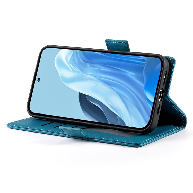 DF-010 For Samsung Galaxy M35 5G Stand Case PU Leather Wallet Phone Cover - Blue