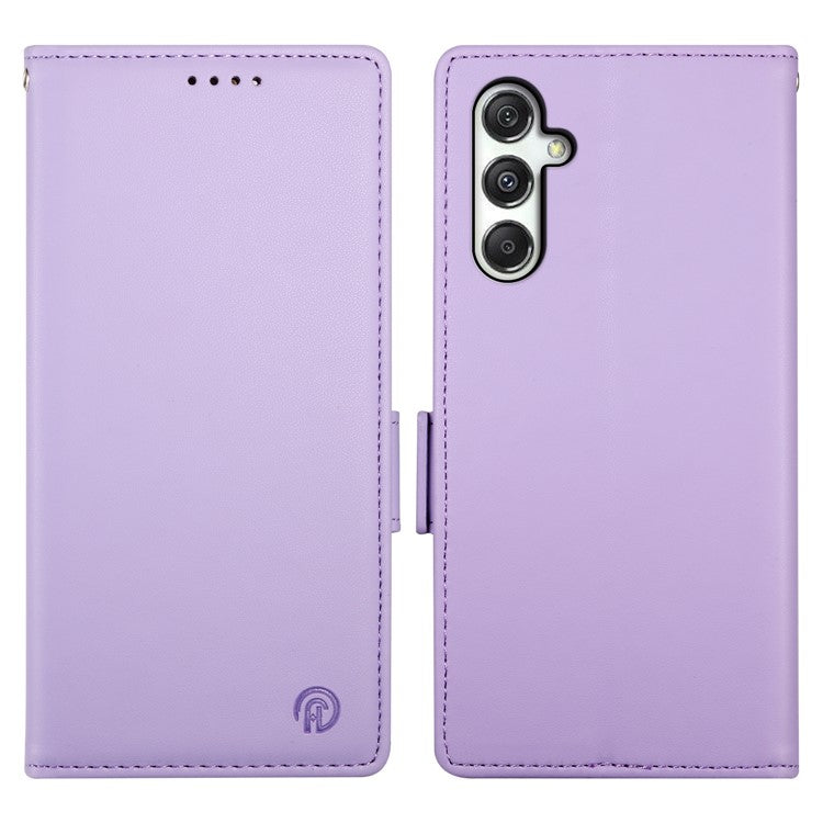DF-010 For Samsung Galaxy M35 5G Stand Case PU Leather Wallet Phone Cover - Purple