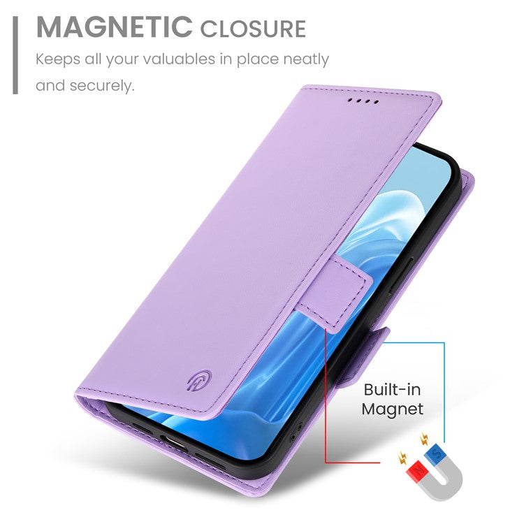 DF-010 For Samsung Galaxy M35 5G Stand Case PU Leather Wallet Phone Cover - Purple