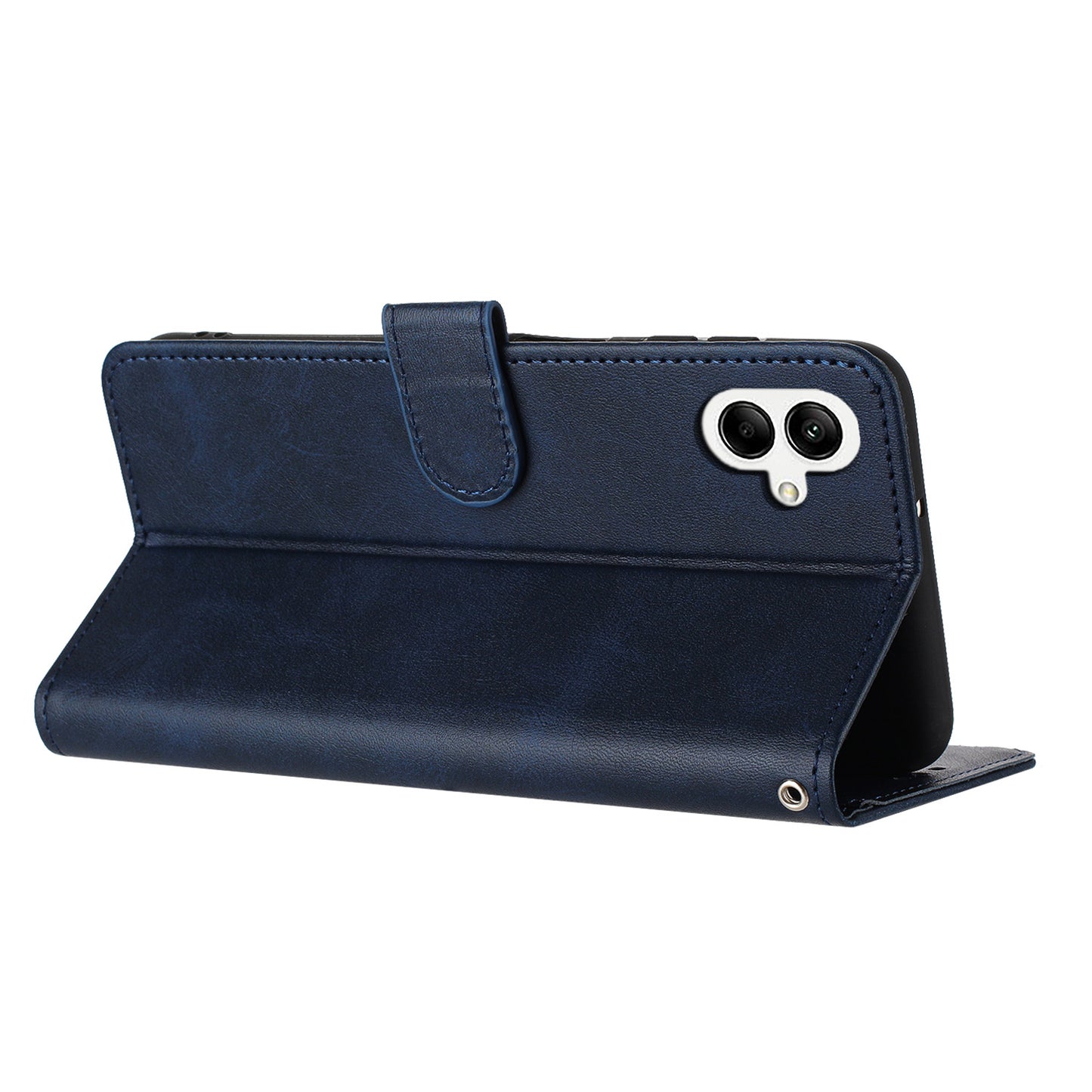 For Samsung Galaxy A06 Case Flip Stand PU Leather Wallet Phone Cover Calf Texture - Sapphire