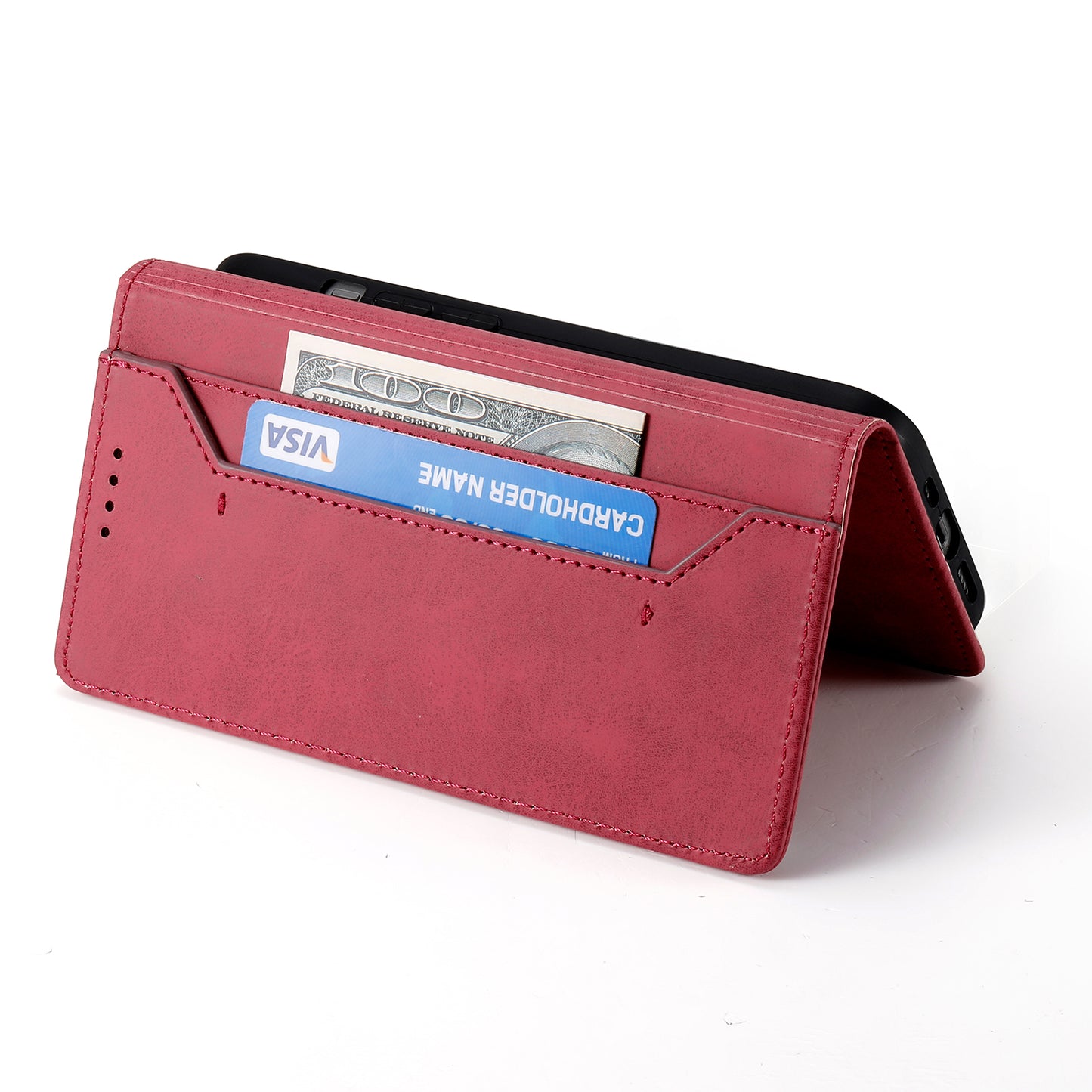 DF-05 For Samsung Galaxy A16 5G / A16 4G Wallet Case RFID Blocking PU Leather Phone Cover - Red