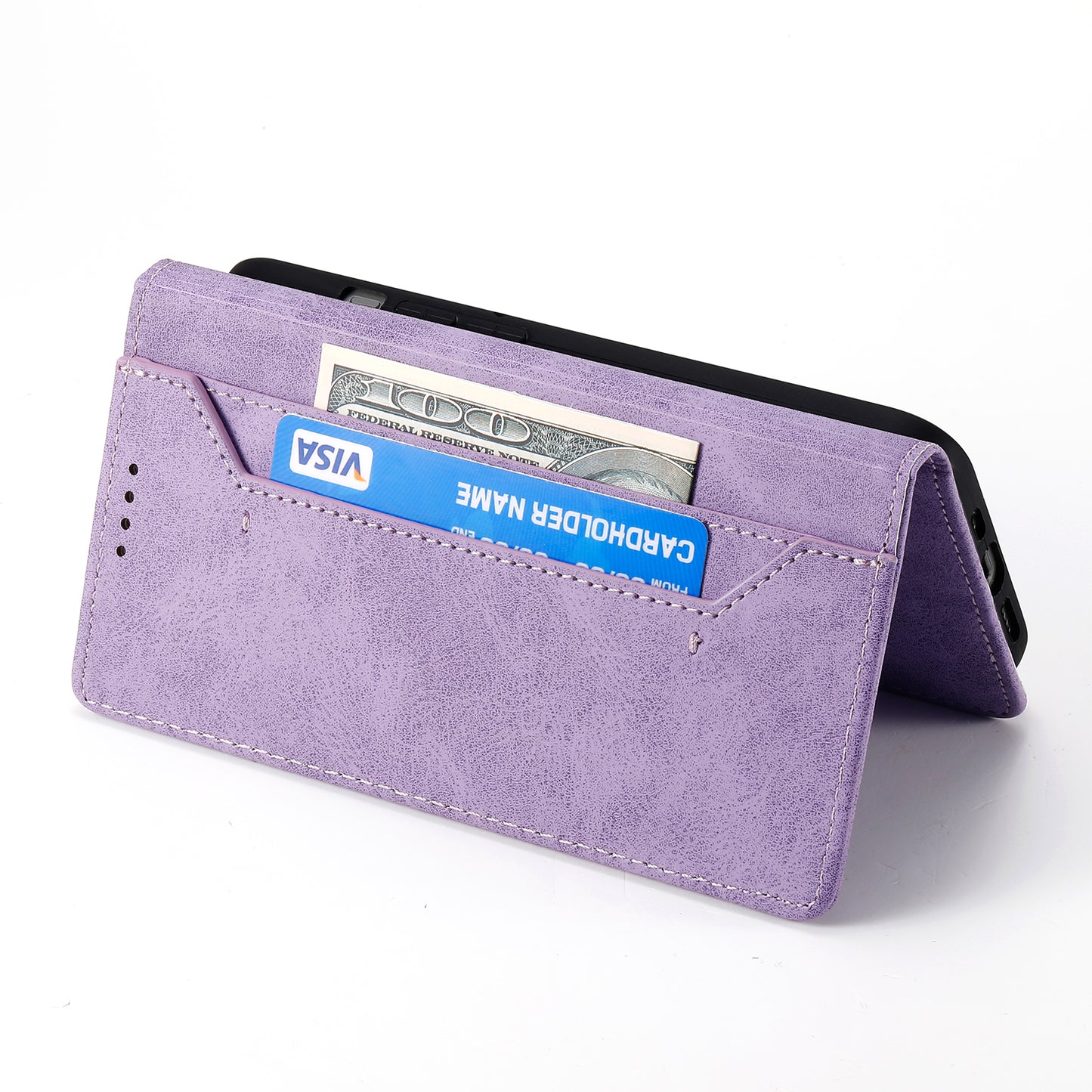 DF-05 For Samsung Galaxy A06 Wallet Case RFID Blocking PU Leather Phone Cover - Purple