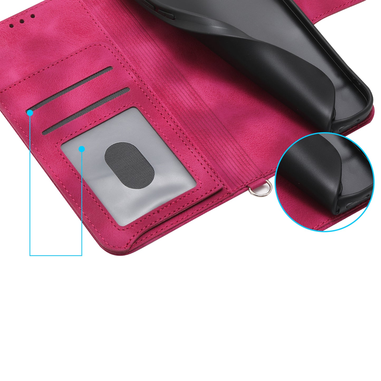For Samsung Galaxy A06 Case Flower Pattern PU Leather Wallet Phone Cover with Strap - Wine Red