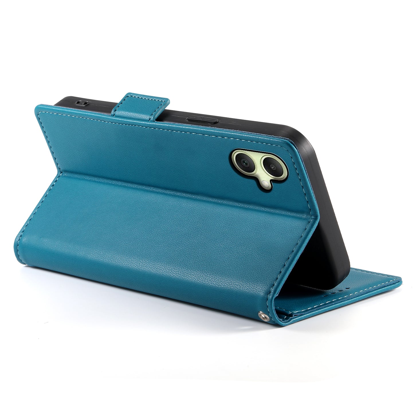 DF-010 For Samsung Galaxy A06 Stand Case PU Leather Wallet Phone Cover - Blue