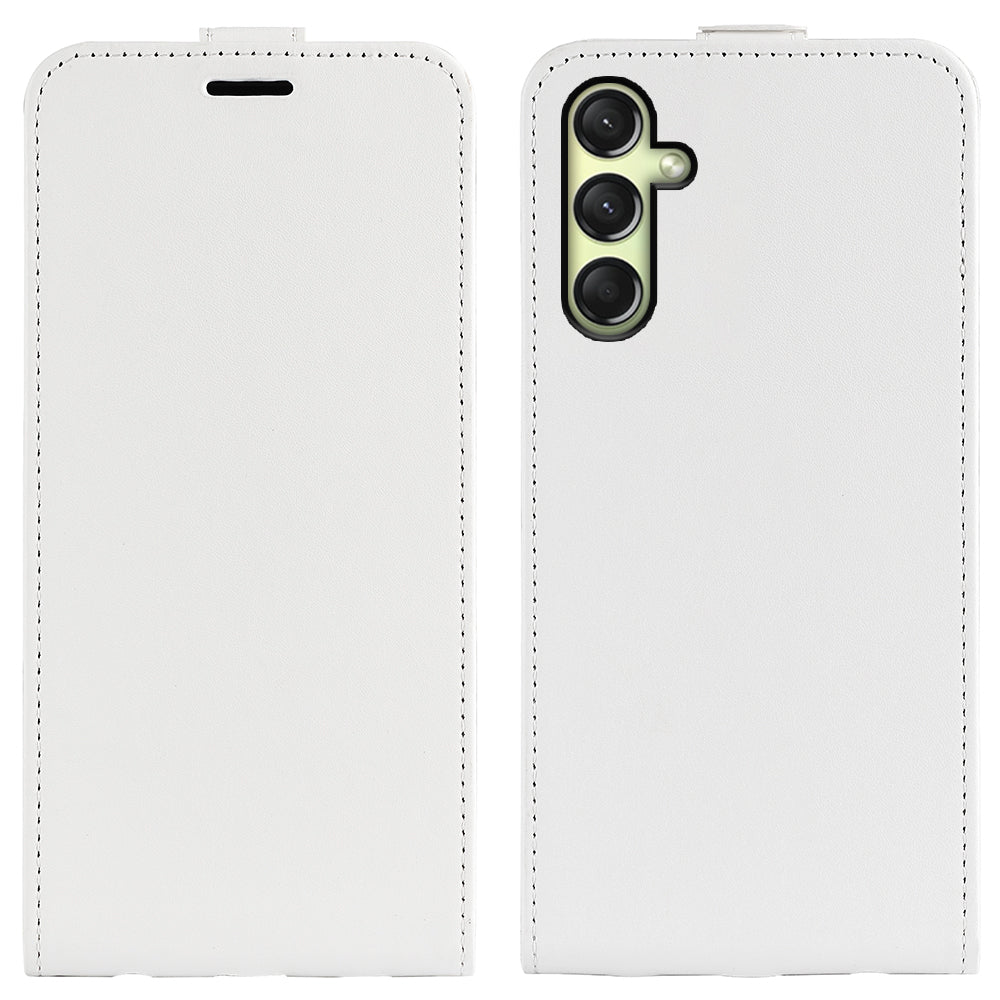 For Samsung Galaxy A16 5G / A16 4G Case with Card Slots Vertical Flip Leather Phone Cover - White