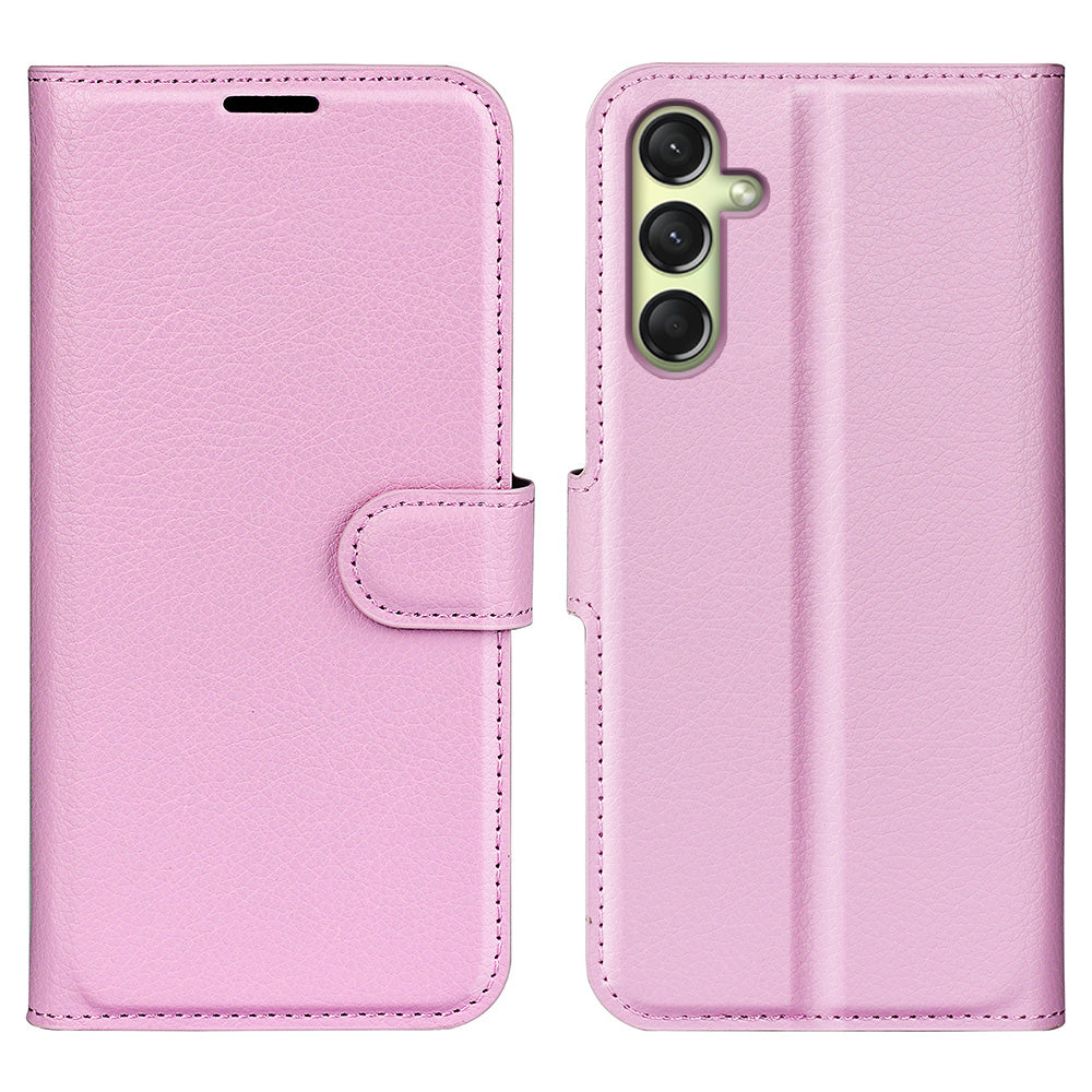 For Samsung Galaxy A16 5G / A16 4G Case Litchi Texture Shockproof Leather Wallet Phone Cover - Pink