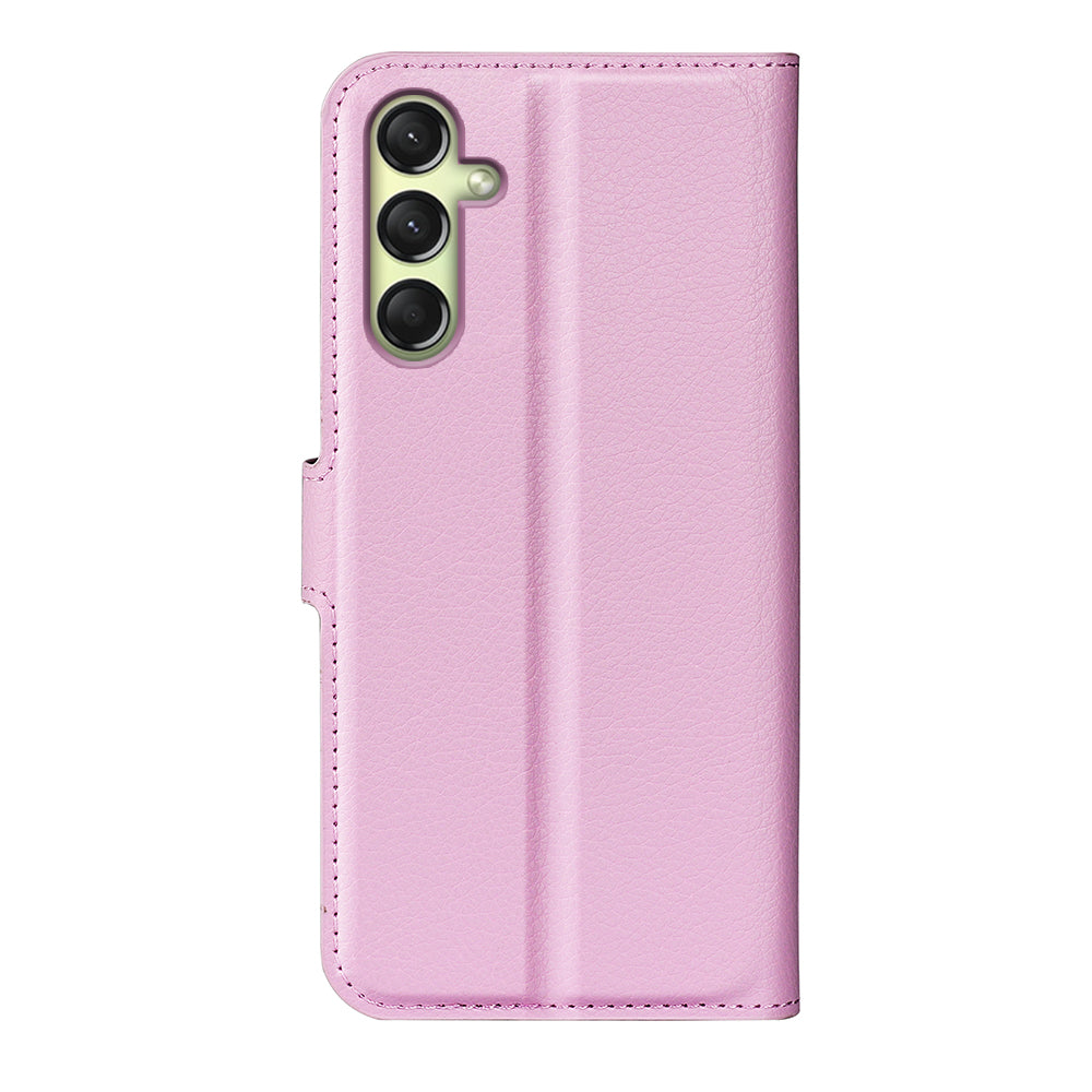 For Samsung Galaxy A16 5G / A16 4G Case Litchi Texture Shockproof Leather Wallet Phone Cover - Pink