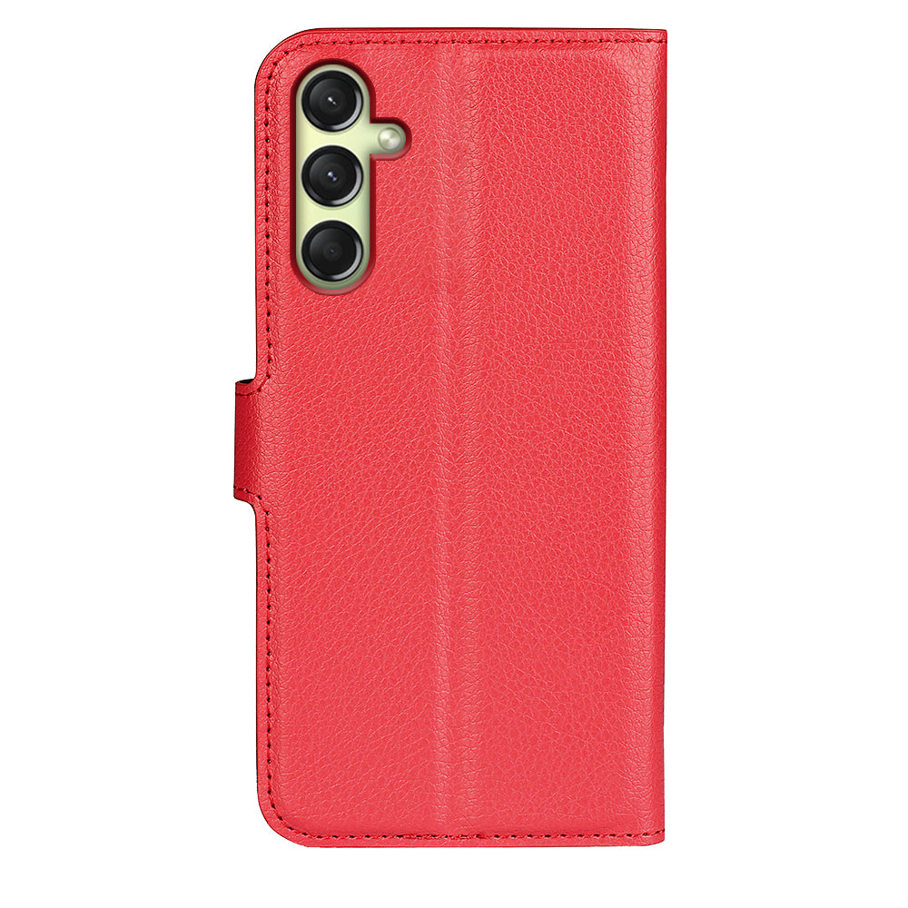 For Samsung Galaxy A16 5G / A16 4G Case Litchi Texture Shockproof Leather Wallet Phone Cover - Red
