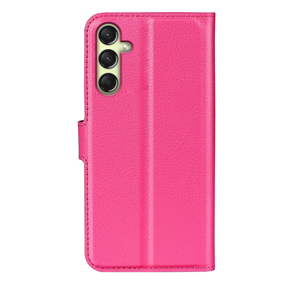 For Samsung Galaxy A16 5G / A16 4G Case Litchi Texture Shockproof Leather Wallet Phone Cover - Rose