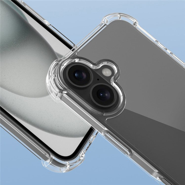 For iPhone 16 Plus Case Reinforced Corners TPU Frame + Acrylic Back Phone Cover