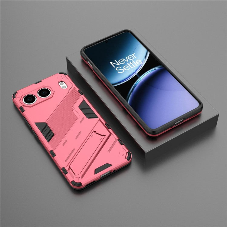 For OnePlus Nord 4 Case PC+TPU Shockproof Phone Cover with Kickstand - Rose