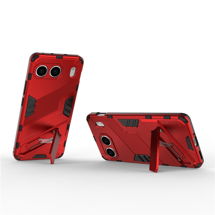 For OnePlus Nord 4 Case PC+TPU Shockproof Phone Cover with Kickstand - Red