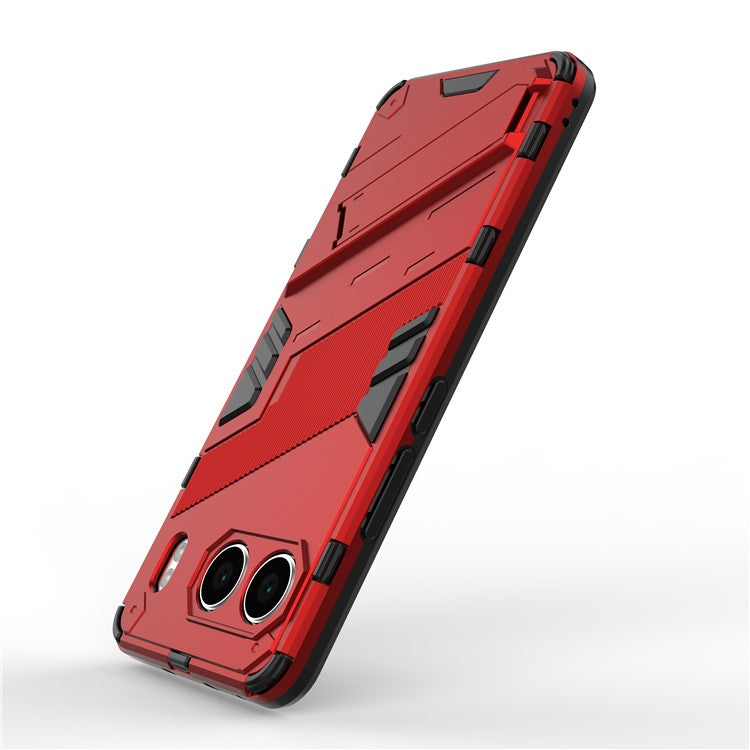 For OnePlus Nord 4 Case PC+TPU Shockproof Phone Cover with Kickstand - Red